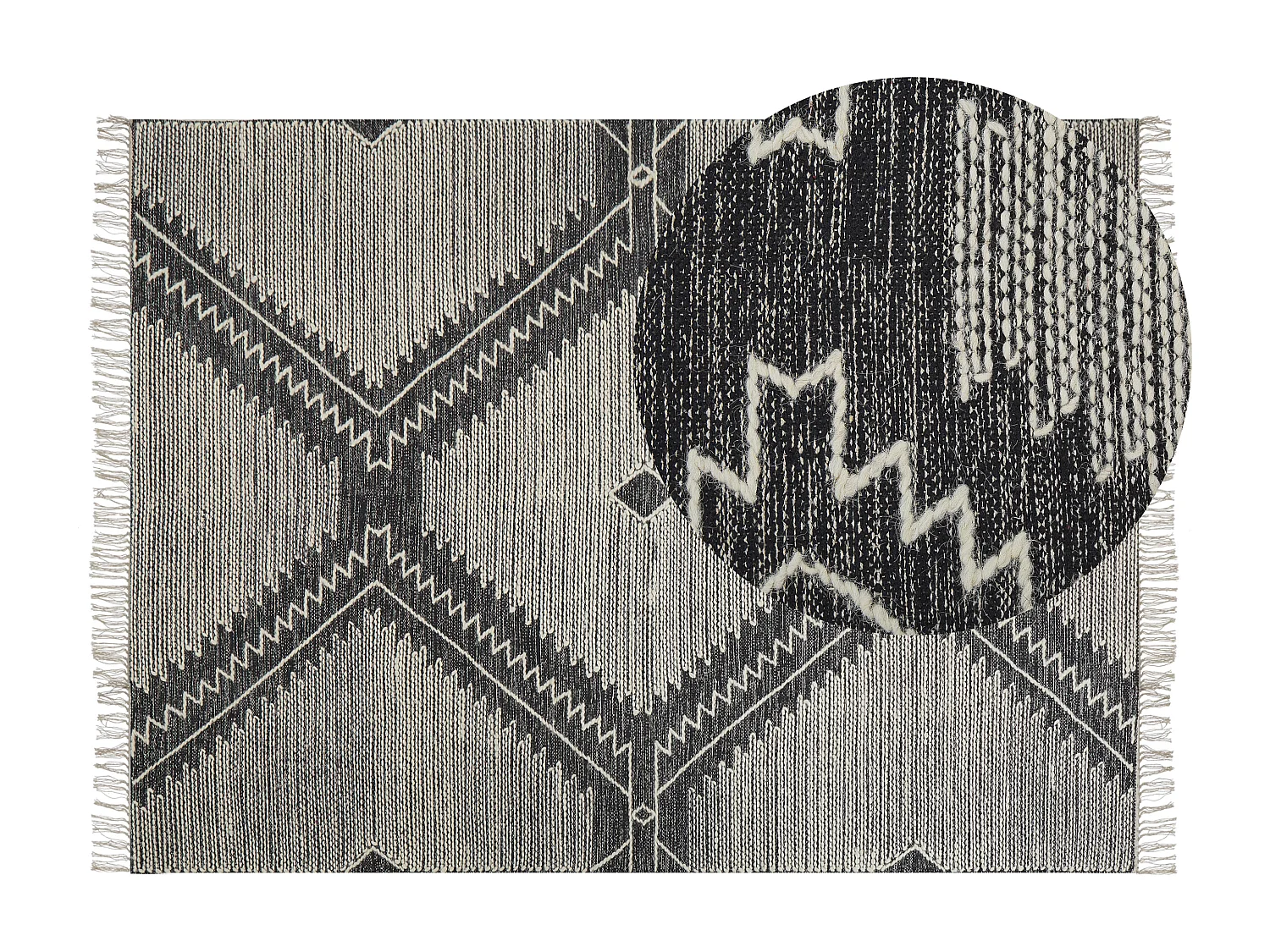 Tapis ARBAA Noir 160 x 230 cm Coton