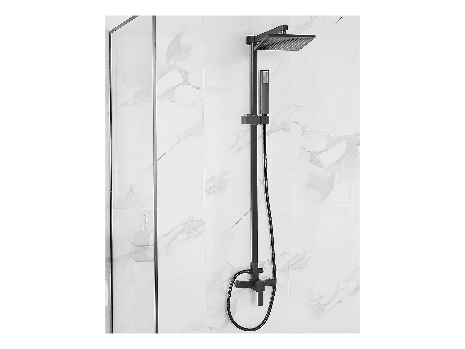 Ensemble de douche avec mitigeur et douche de pluie TAGBO Noir