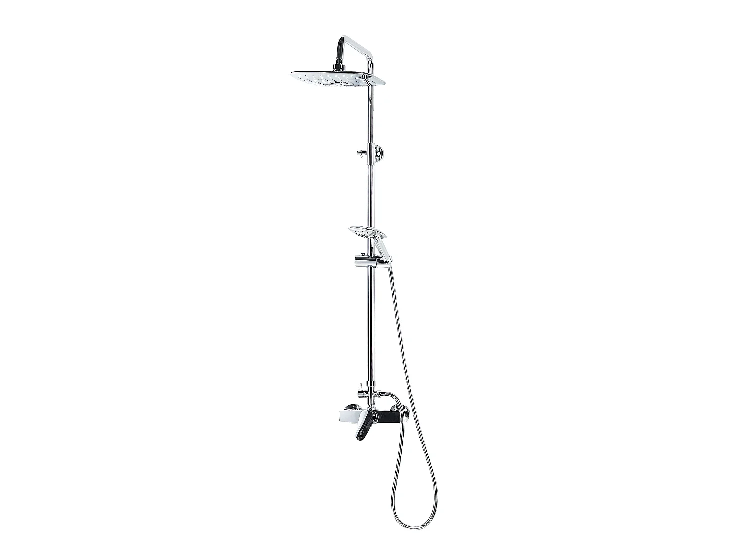 Ensemble de douche avec mitigeur et douche de pluie HOWICK Argenté