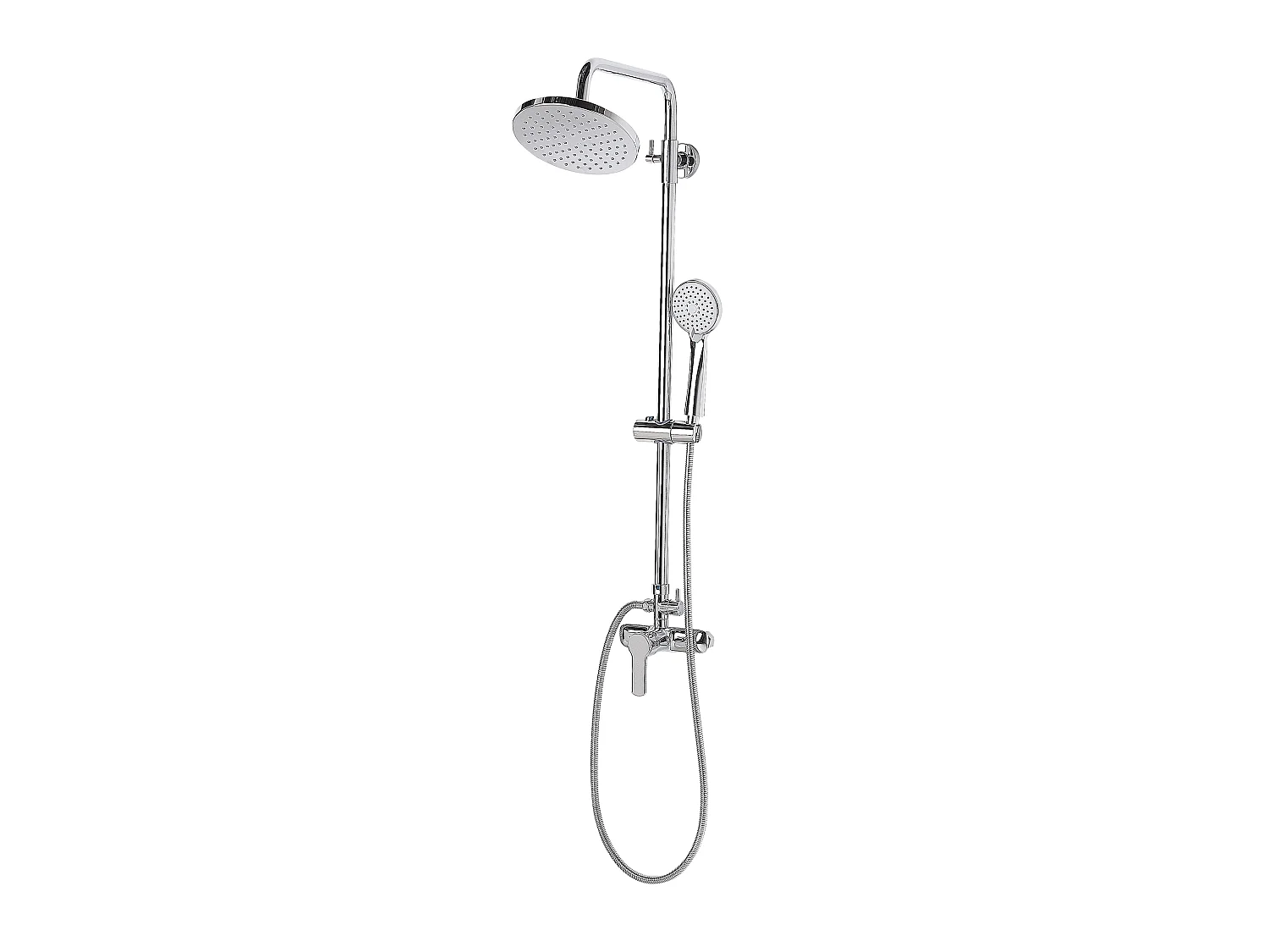 Ensemble de douche avec mitigeur et douche de pluie TINKISSO Argenté