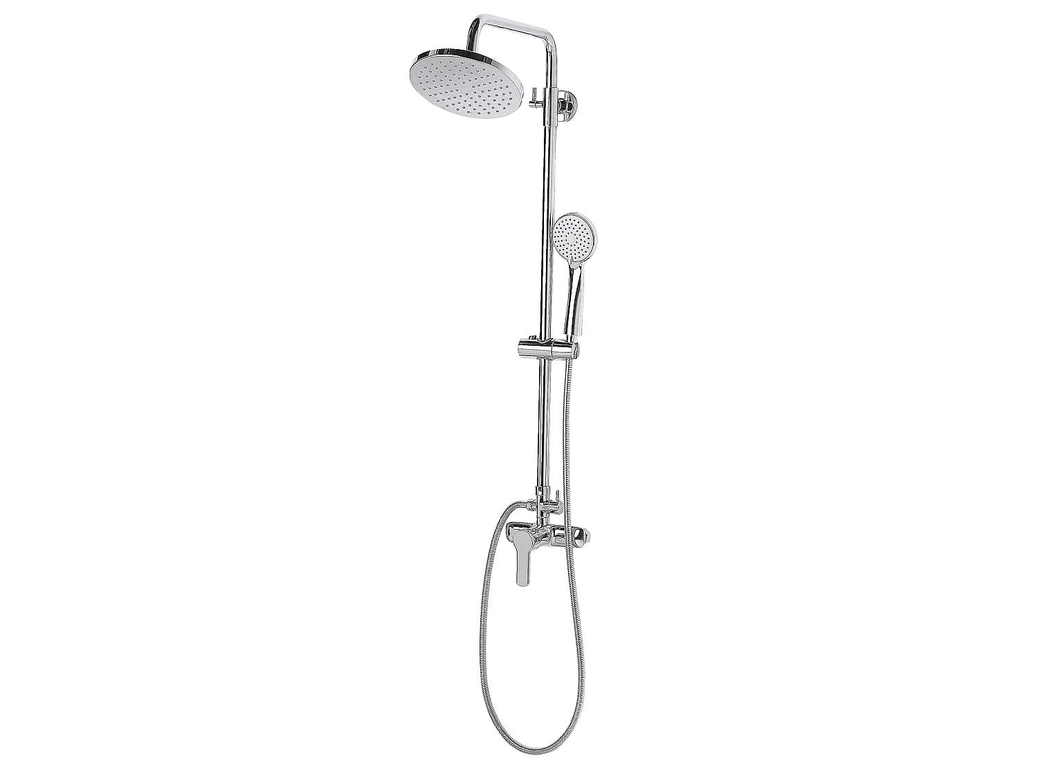 Ensemble de douche avec mitigeur et douche de pluie TINKISSO Argenté