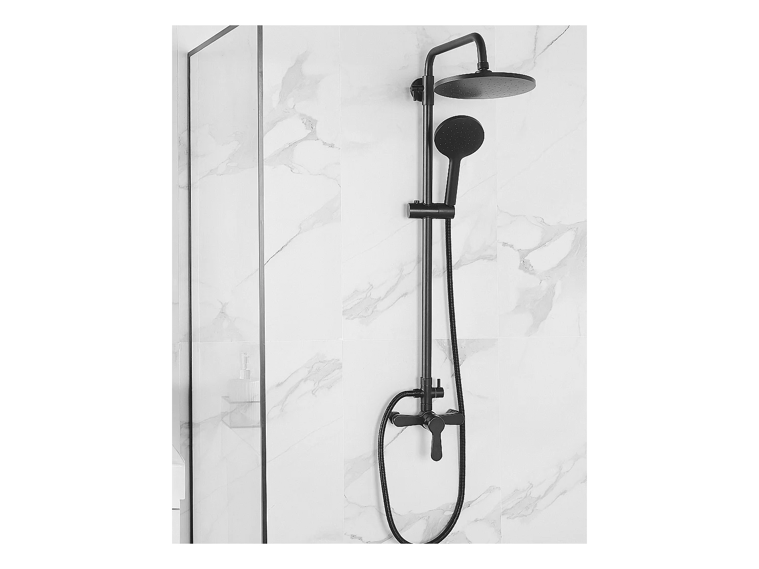 Ensemble de douche avec mitigeur et douche de pluie FARIN Noir