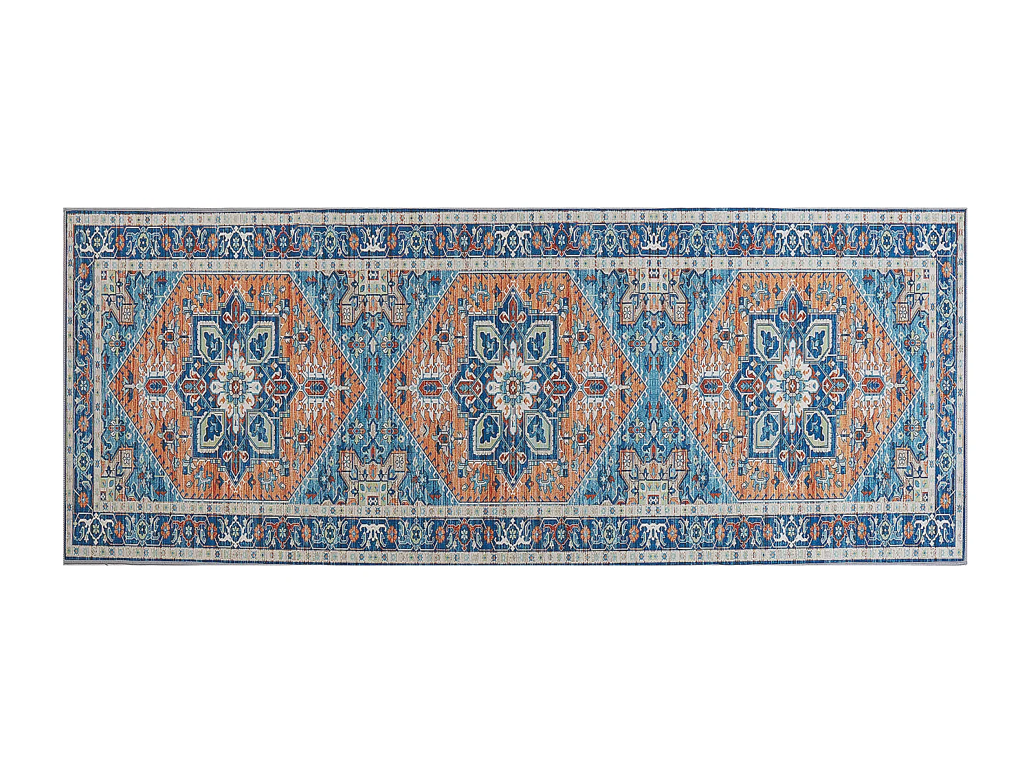 Dywan 80 x 200 cm niebiesko-pomarańczowy RITAPURAM