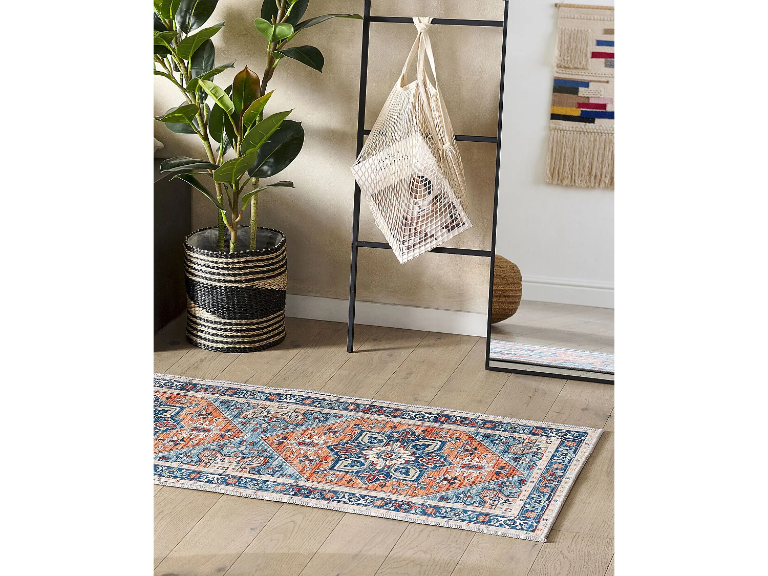 Dywan 80 x 200 cm niebiesko-pomarańczowy RITAPURAM