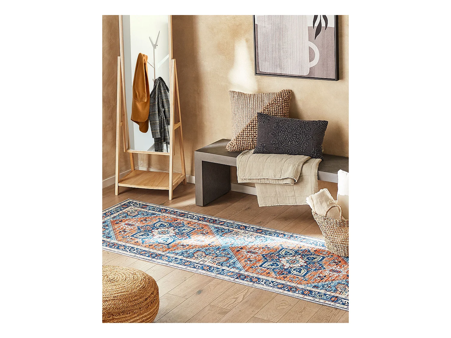 Tapete azul e laranja 80 x 300 cm RITAPURAM