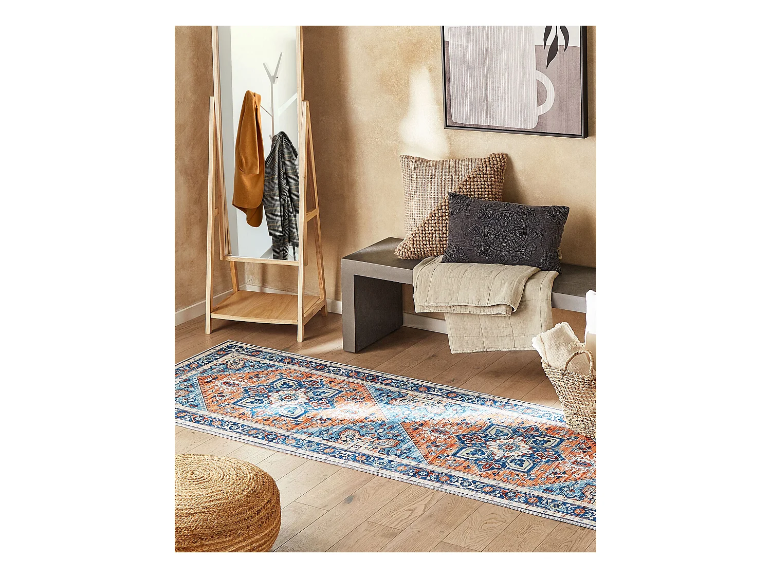 Tapete azul e laranja 80 x 240 cm RITAPURAM