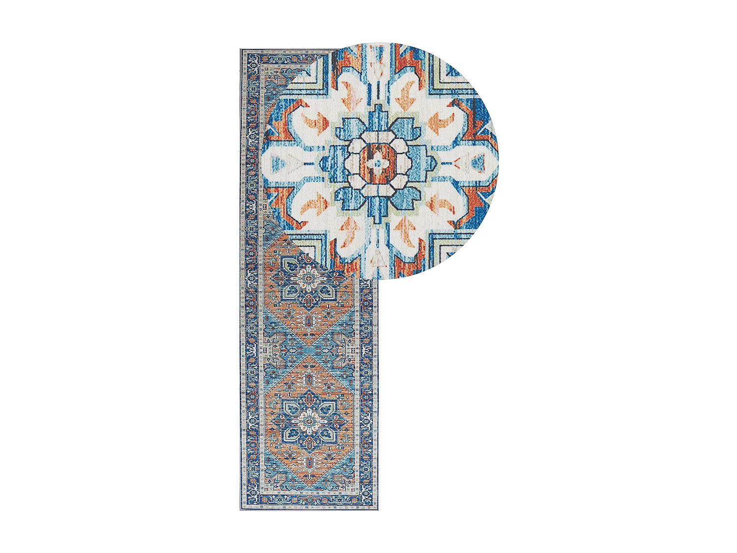 Tappeto blu arancione e beige 60 x 200 cm RITAPURAM
