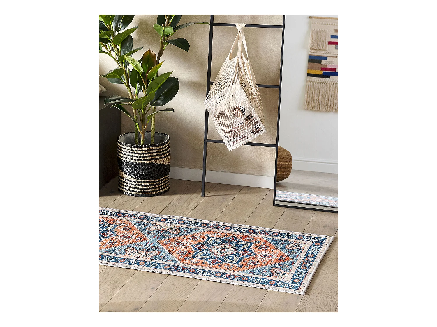 Tapete azul e laranja 70 x 200 cm RITAPURAM