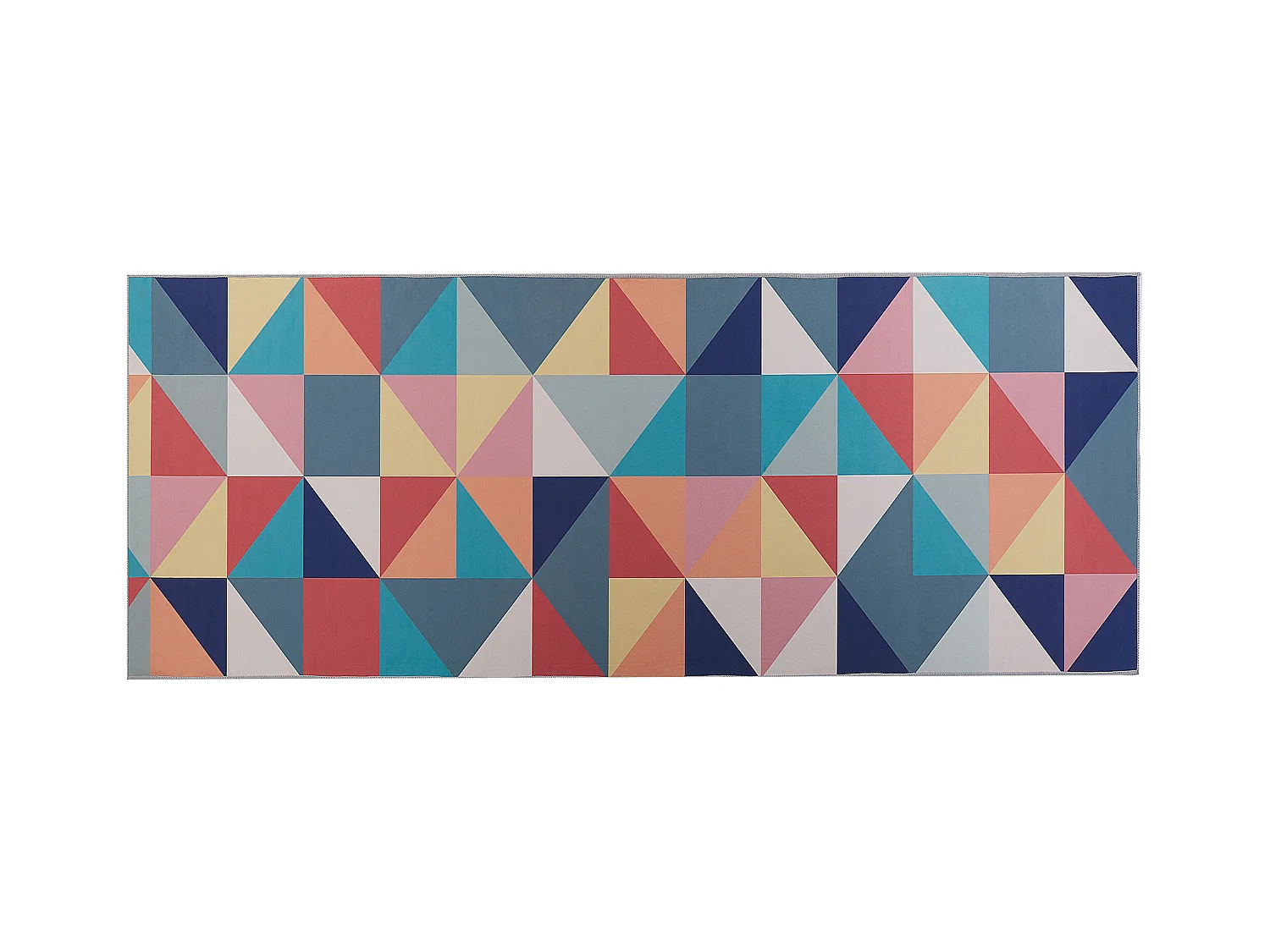 Teppich Läufer bunt blau 80x200 cm mit geometrischem Muster modern Villukuri