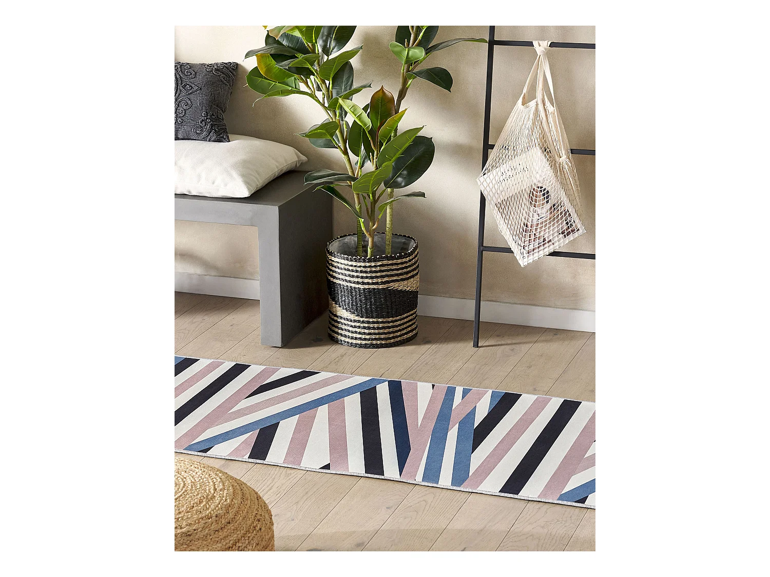 Vloerkleed polyester meerkleurig 60 x 200 cm ARTHUR