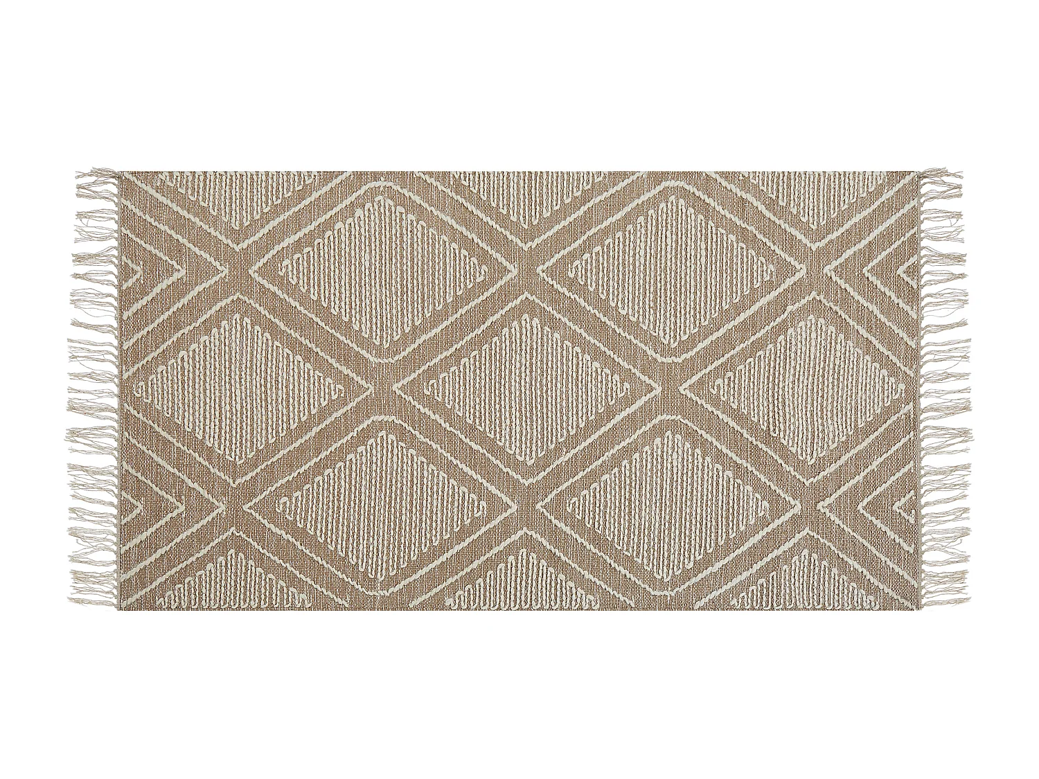 Vloerkleed katoen beige/wit 80 x 150 cm KACEM
