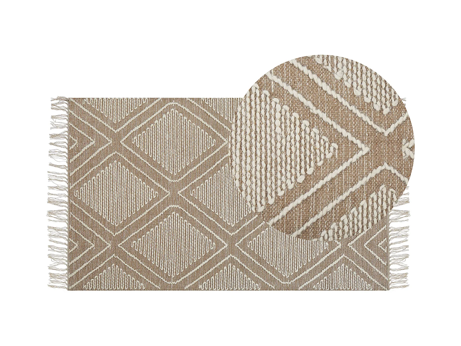Tapis KACEM Beige 80 x 150 cm Coton