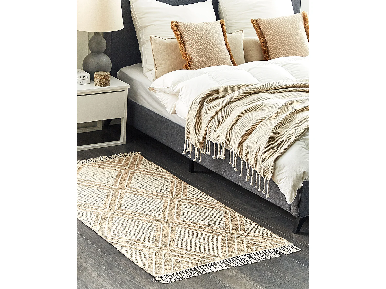 Tapis KACEM Beige 80 x 150 cm Coton
