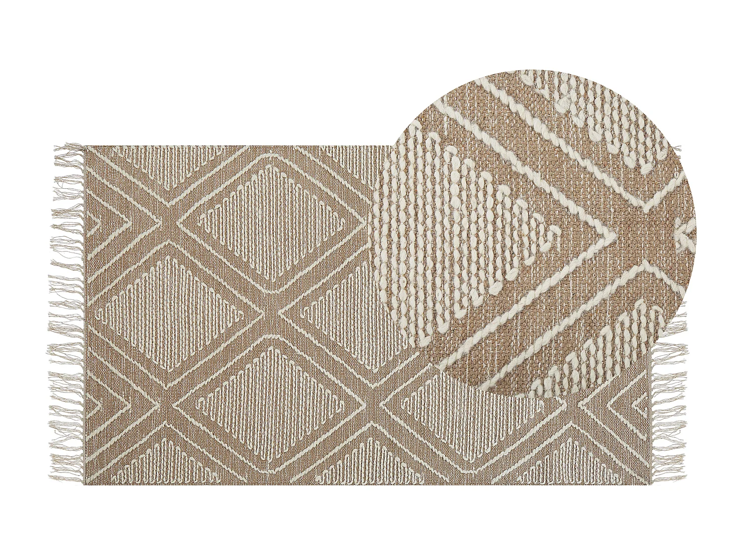 Tapis KACEM Beige 80 x 150 cm Coton