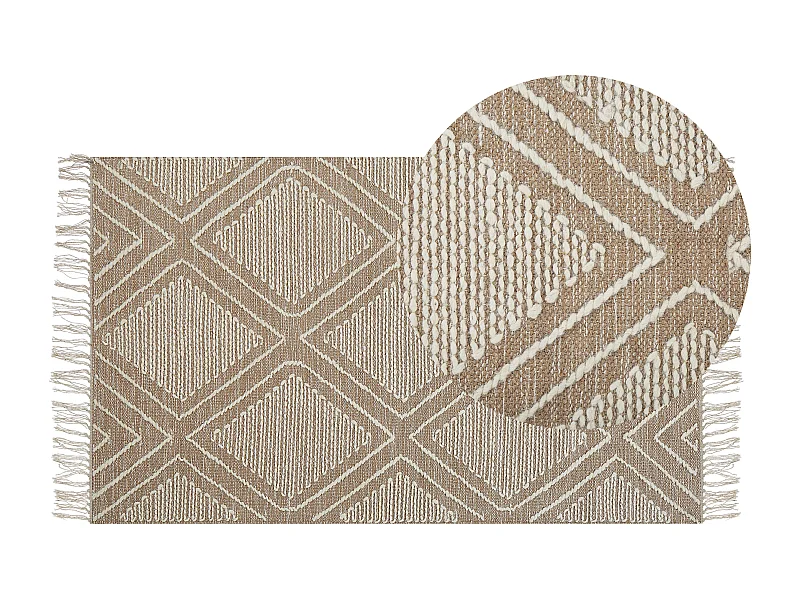 Tapis KACEM Beige 80 x 150 cm Coton