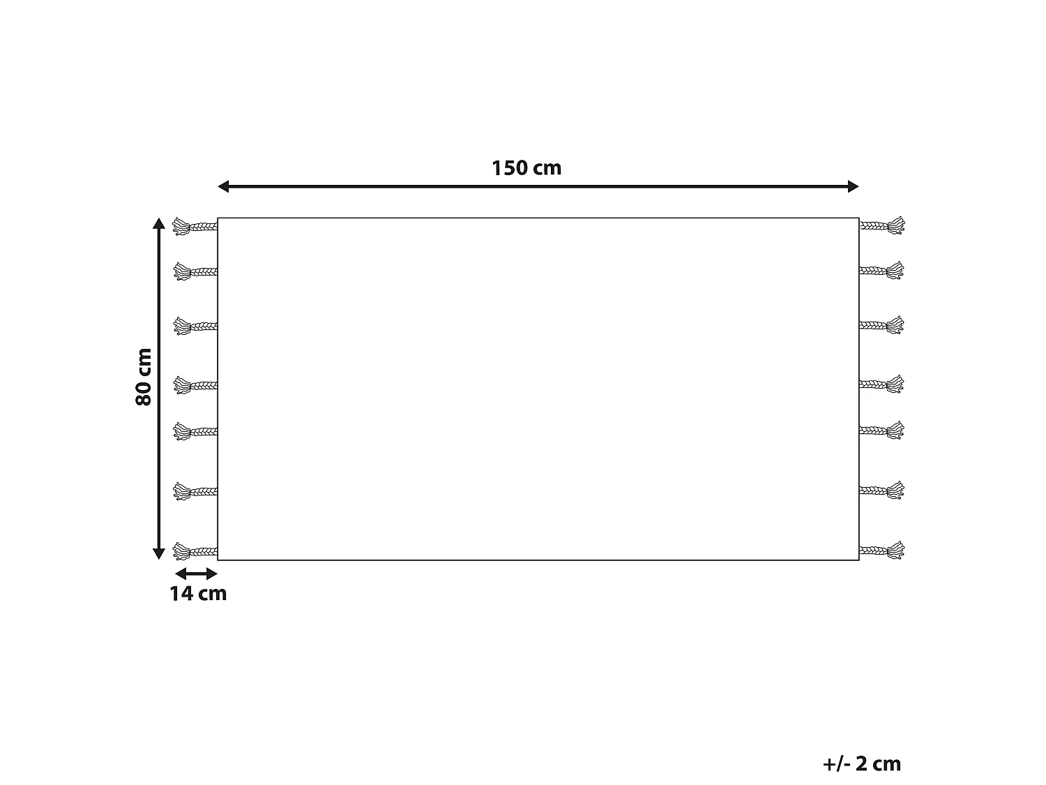 Tappeto cotone bianco sporco e nero 80 x 150 cm AGADIR