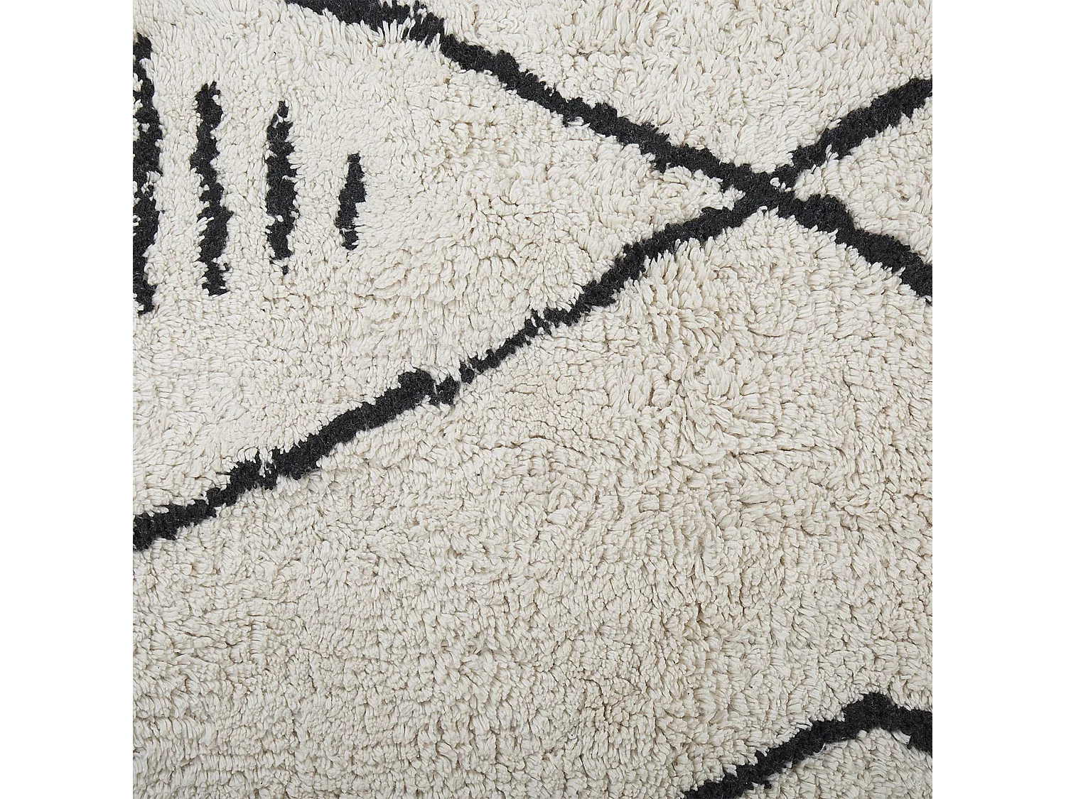 Tappeto cotone bianco sporco e nero 80 x 150 cm KEBIR