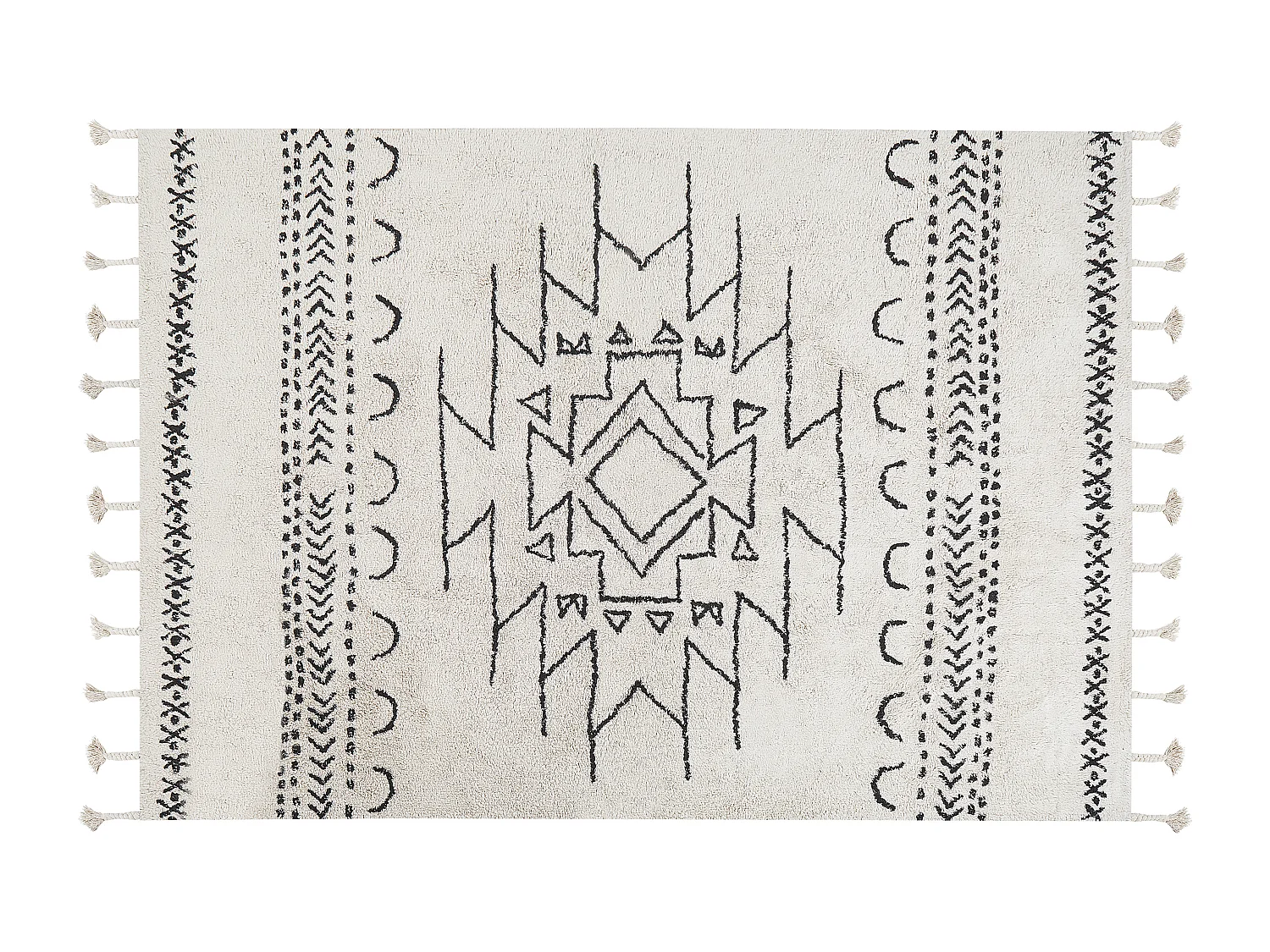 Tapis KHOURIBGA Blanc cassé 140 x 200 cm Coton