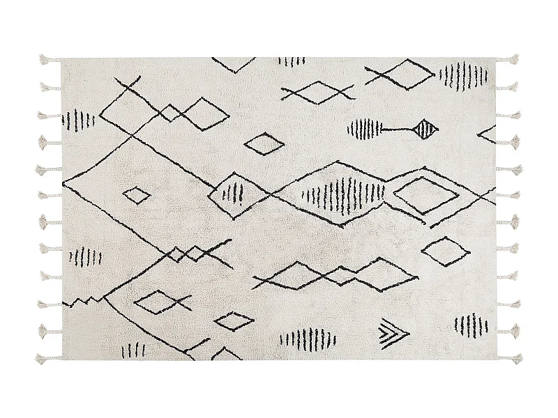 Tapis KEBIR Blanc cassé 140 x 200 cm Coton