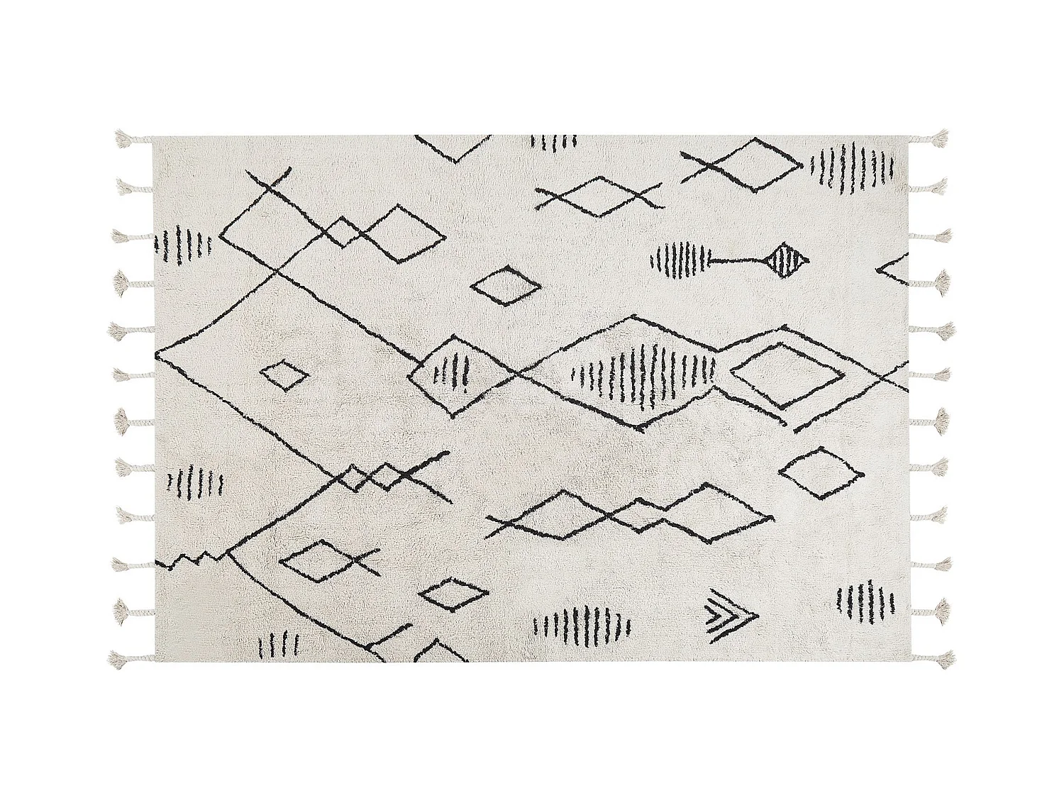 Tapis KEBIR Blanc cassé 140 x 200 cm Coton