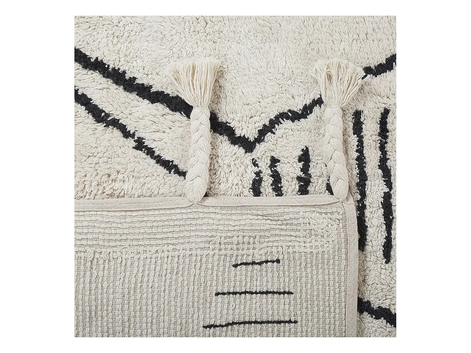 Tapis KEBIR Blanc cassé 140 x 200 cm Coton