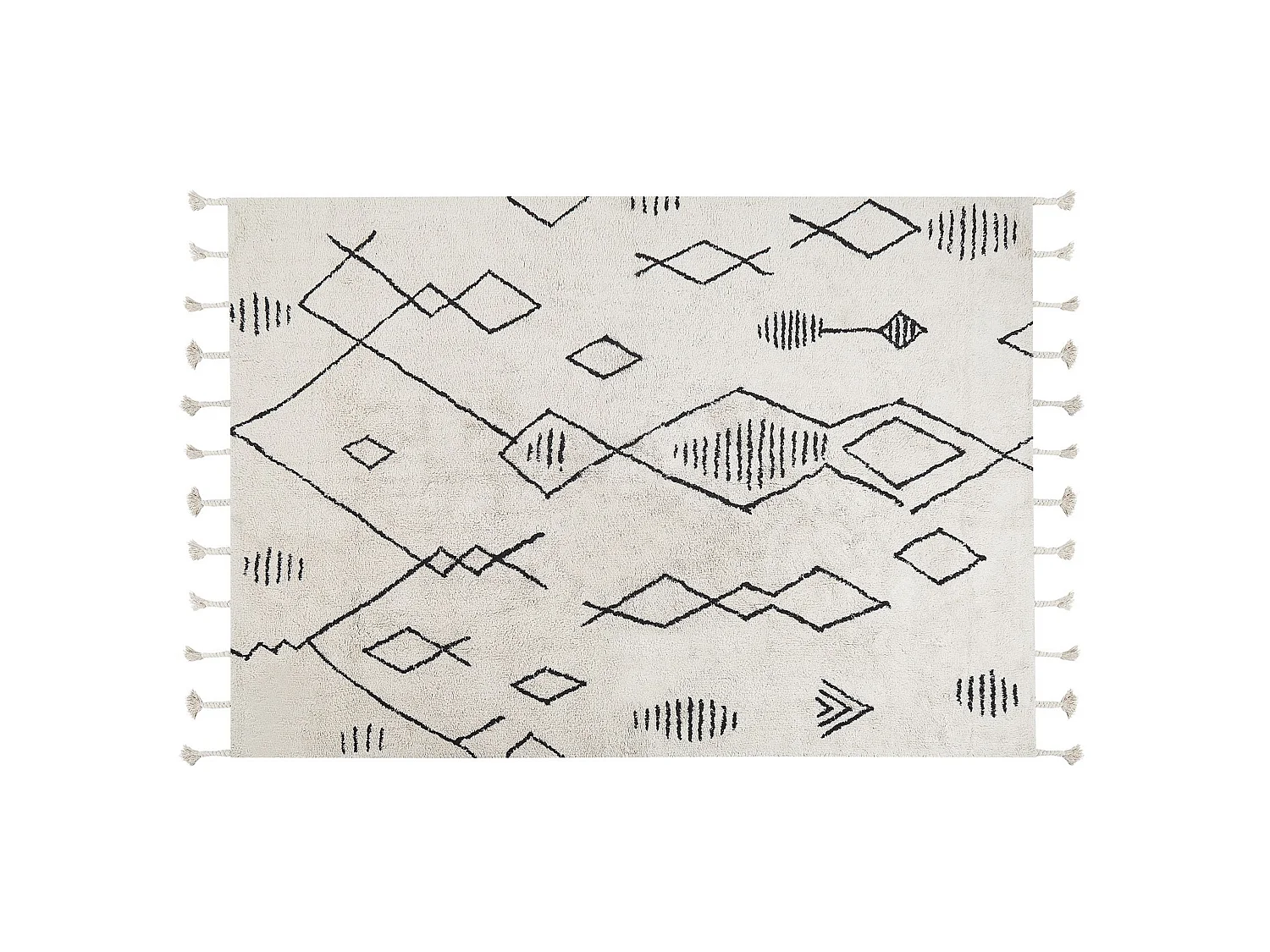 Tapis en coton blanc et noir 140 x 200 cm KEBIR