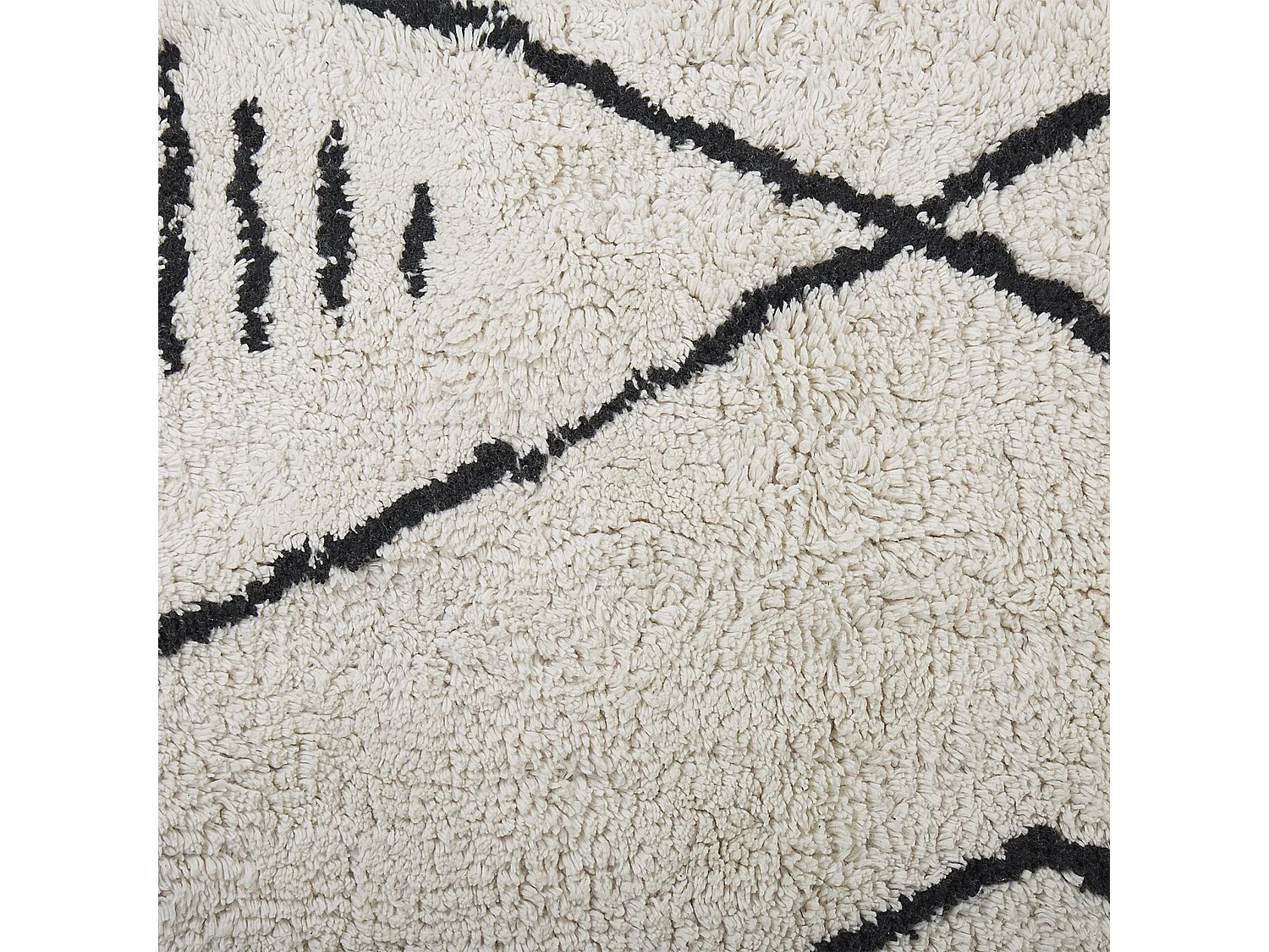 Tapis en coton blanc et noir 140 x 200 cm KEBIR