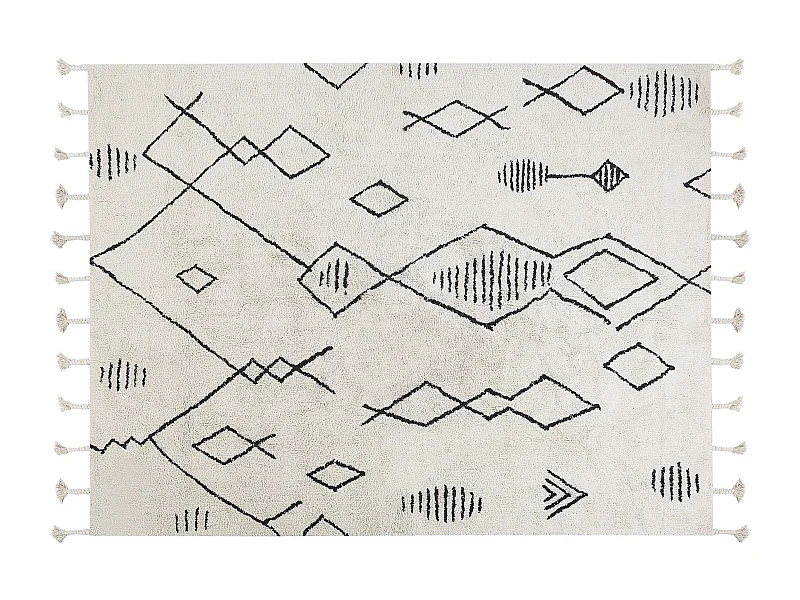 Tapis KEBIR Blanc cassé 160 x 230 cm Coton