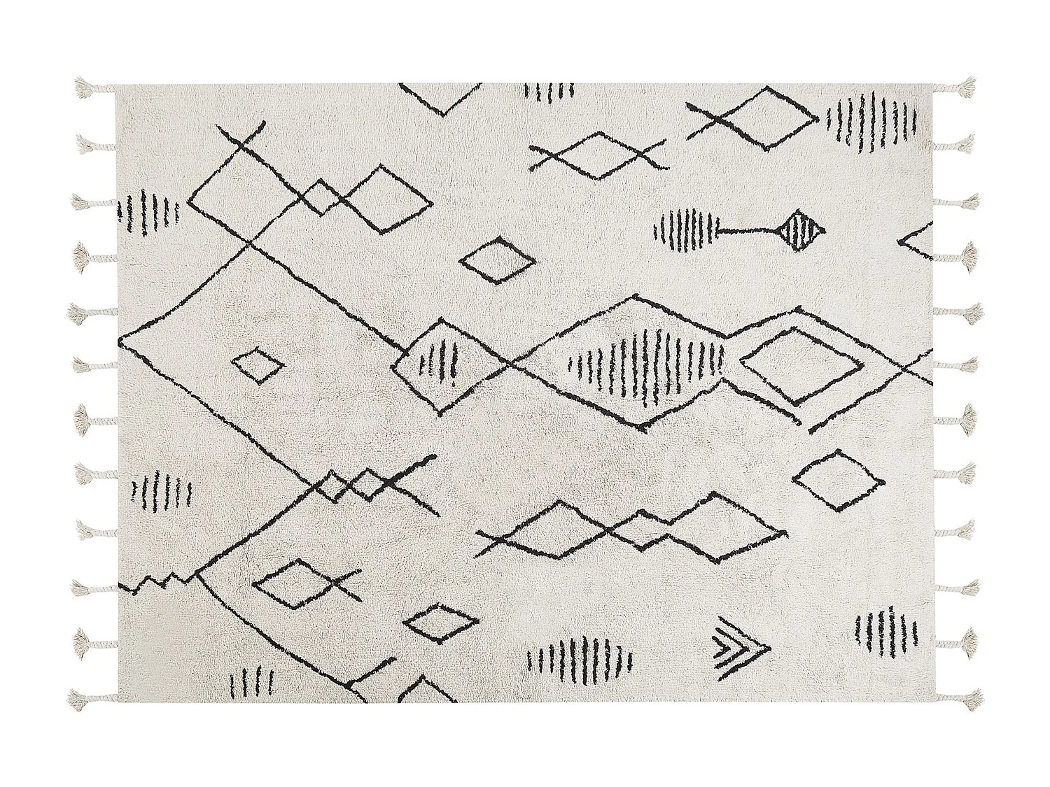 Tapis KEBIR Blanc cassé 160 x 230 cm Coton