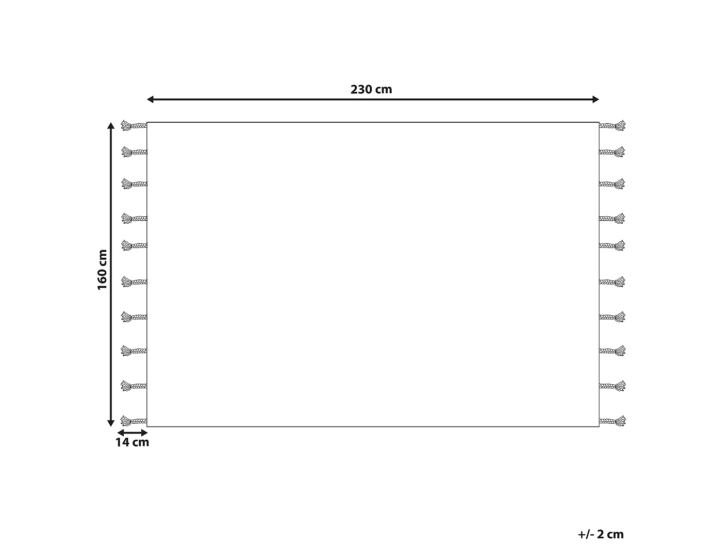 Tappeto cotone bianco sporco e nero 160 x 230 cm AGADIR
