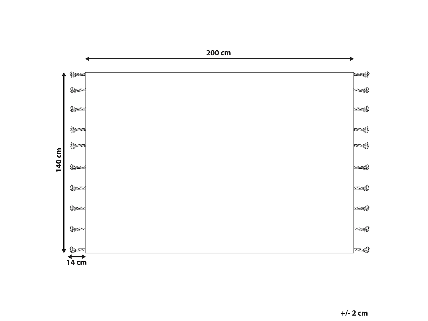 Vloerkleed katoen wit/zwart 140 x 200 cm AGADIR