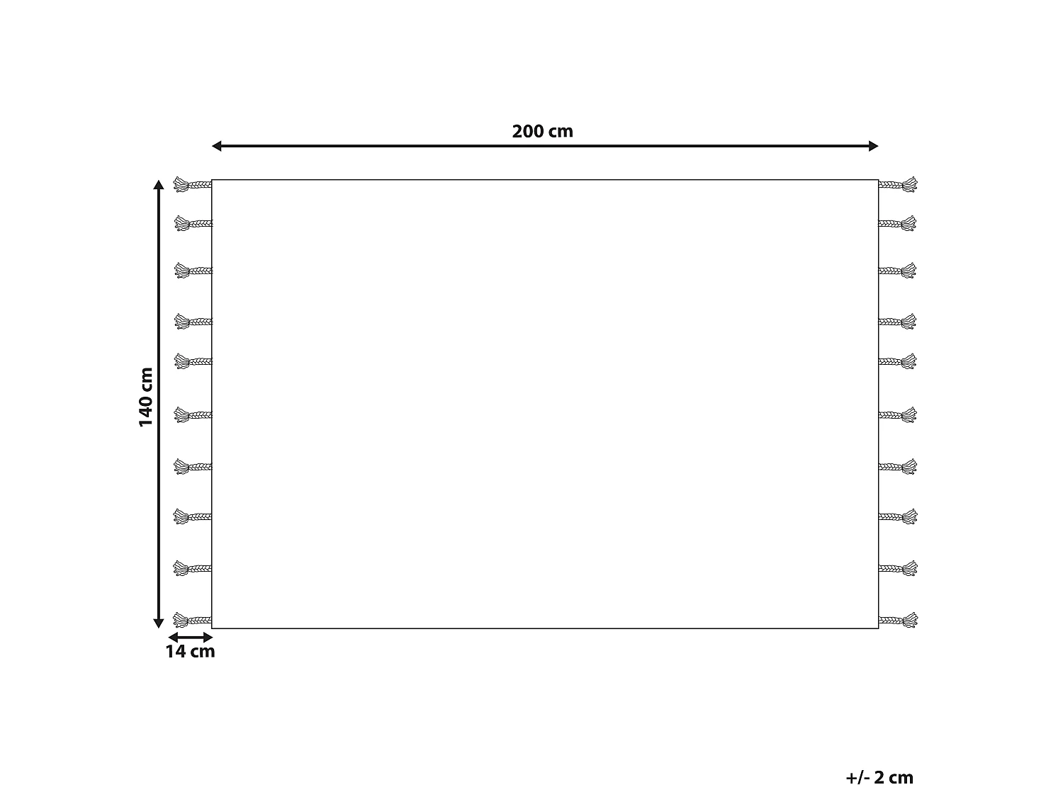 Tappeto cotone bianco sporco e nero 140 x 200 cm AGADIR