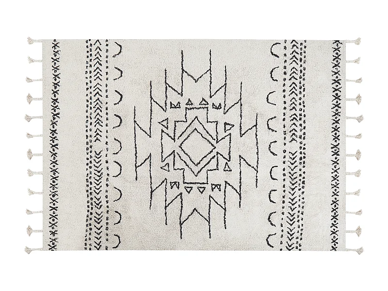 Tapis KHOURIBGA Blanc cassé 160 x 230 cm Coton