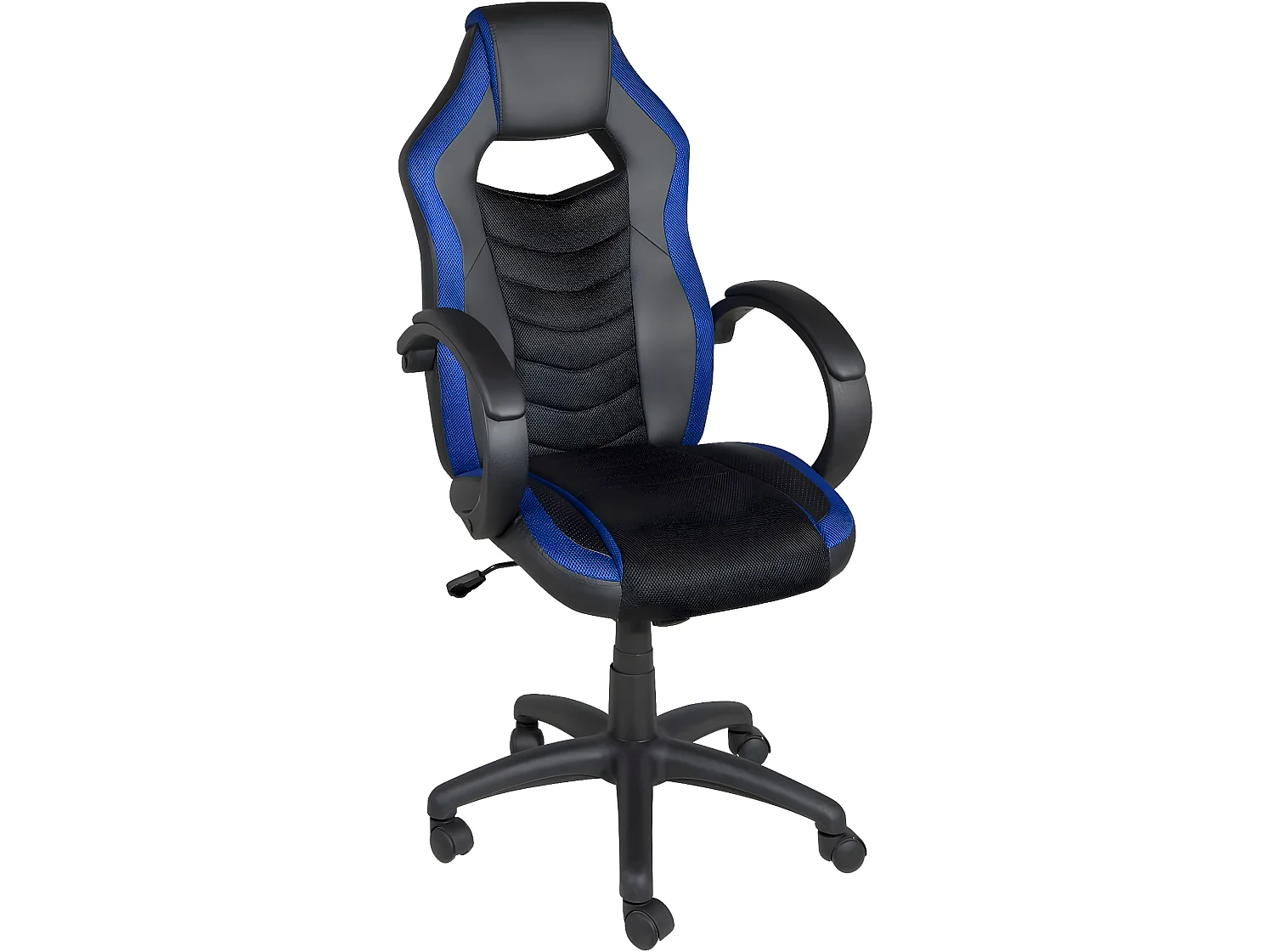 Chaise bureau gamer bicolore similicuir TEAM (Bleu et Noir)