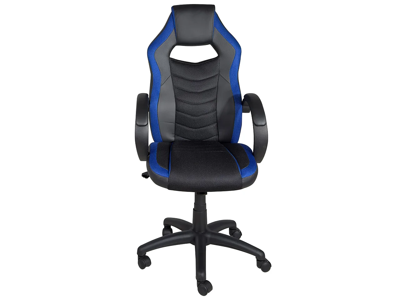Chaise bureau gamer bicolore similicuir TEAM (Bleu et Noir)