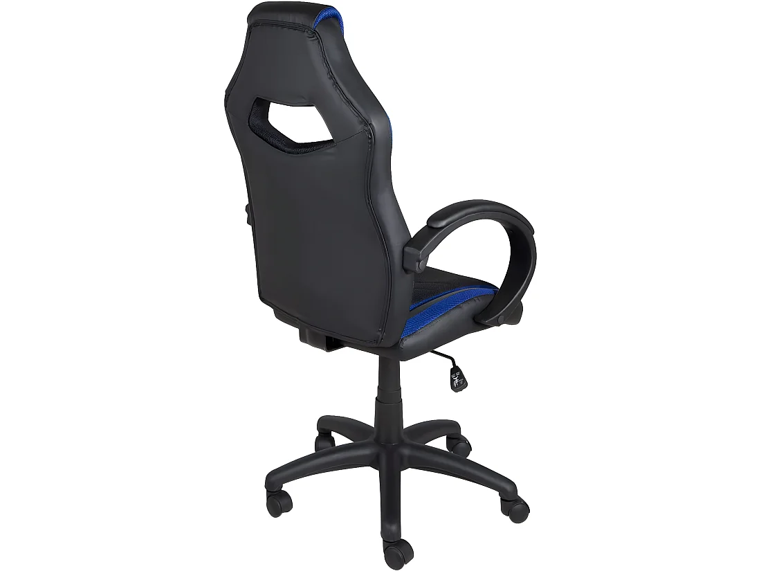 Chaise bureau gamer bicolore similicuir TEAM (Bleu et Noir)