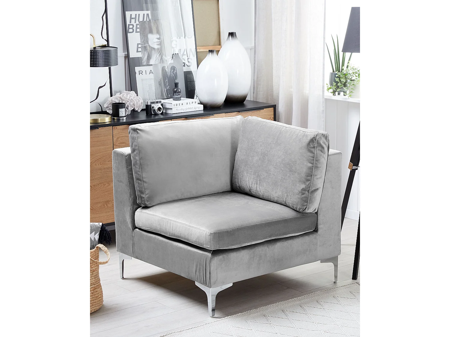 Module d'angle EVJA Velours Gris