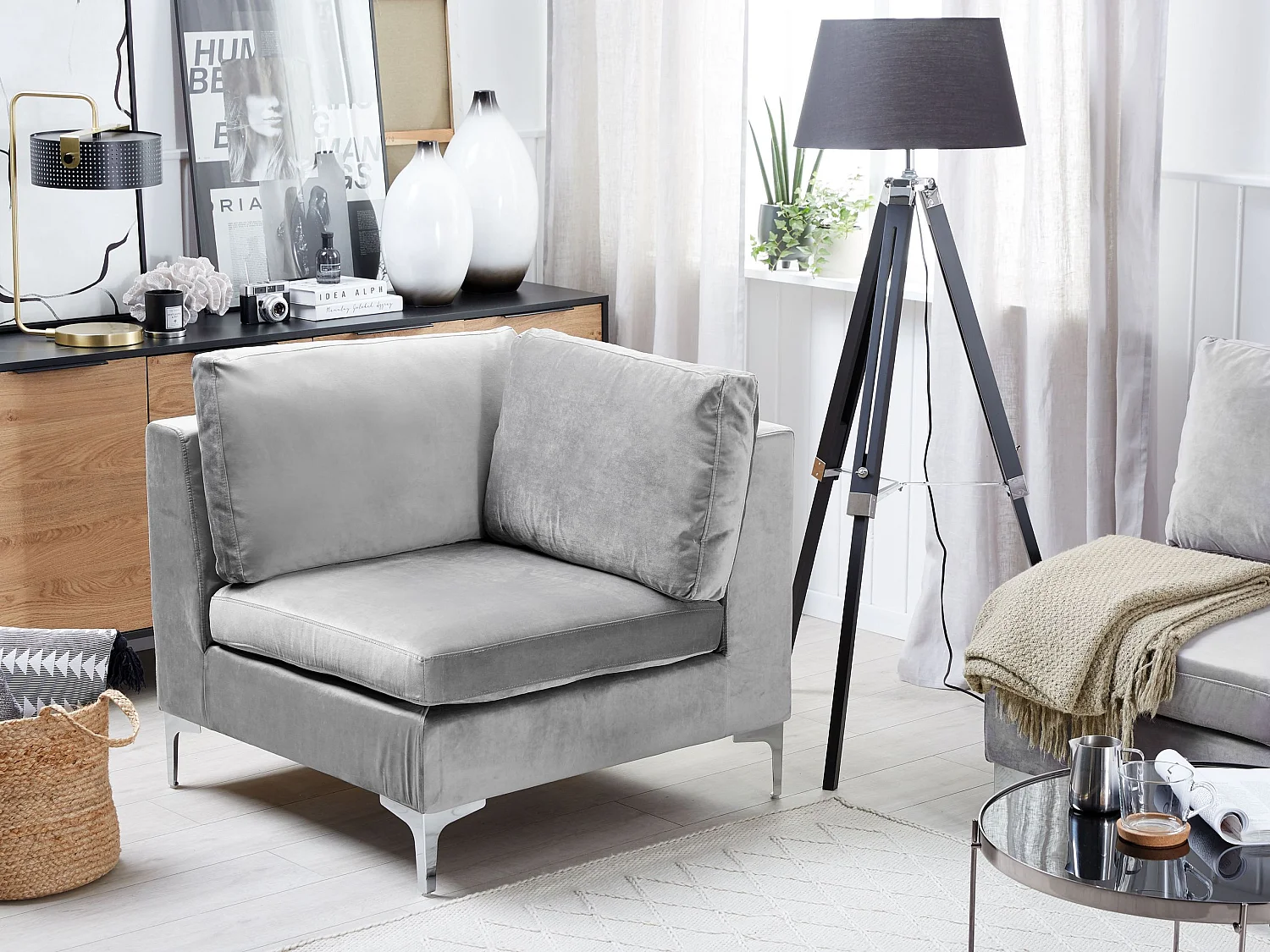 Module d'angle EVJA Velours Gris