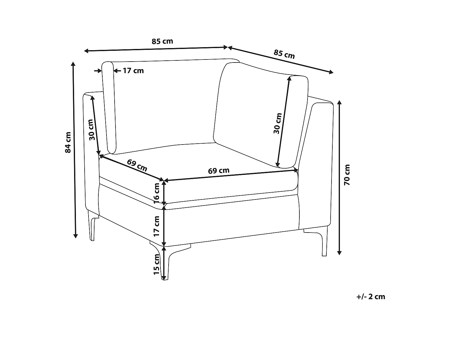 Module d'angle EVJA Velours Vert