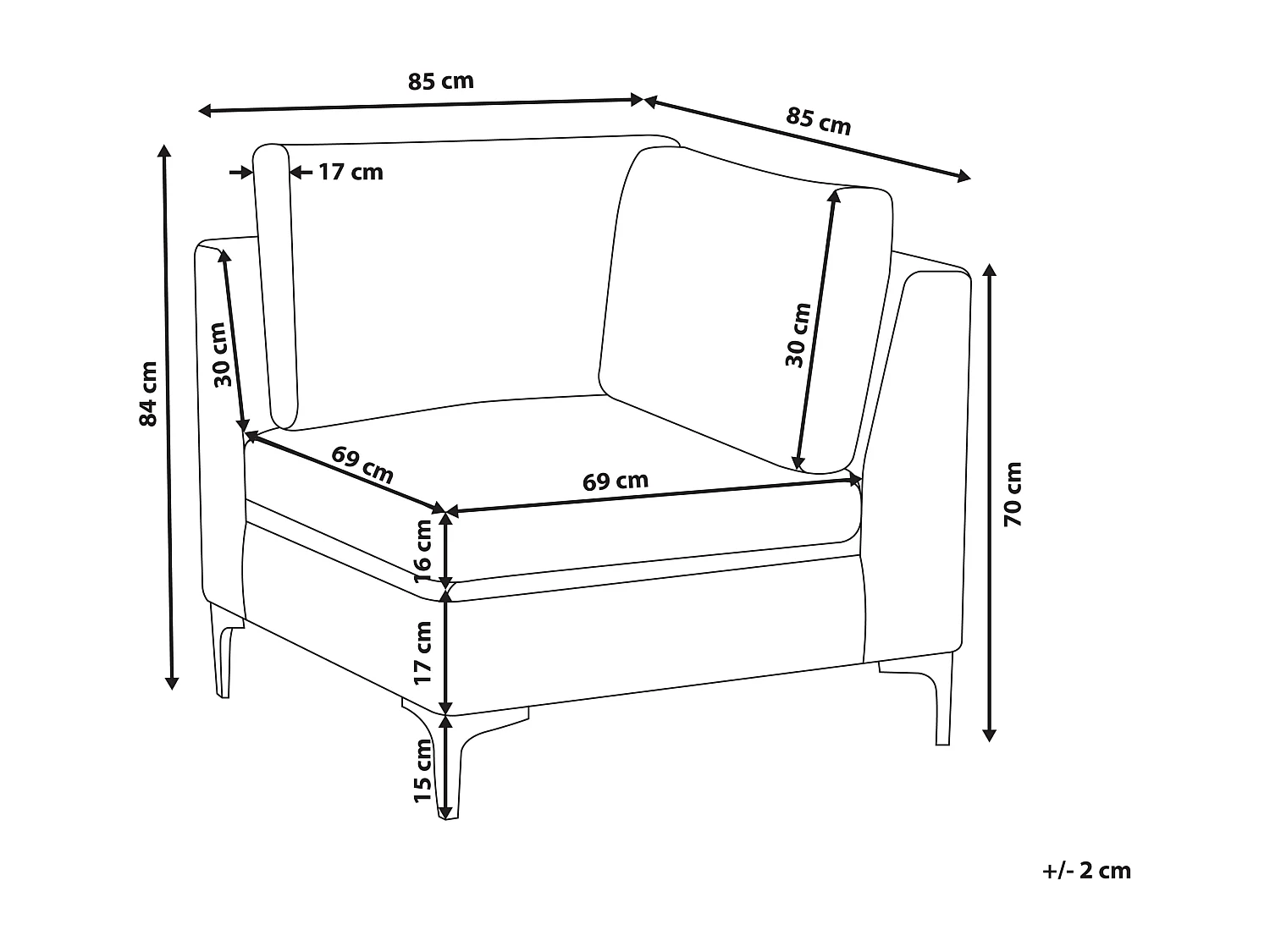 Module d'angle EVJA Velours Vert
