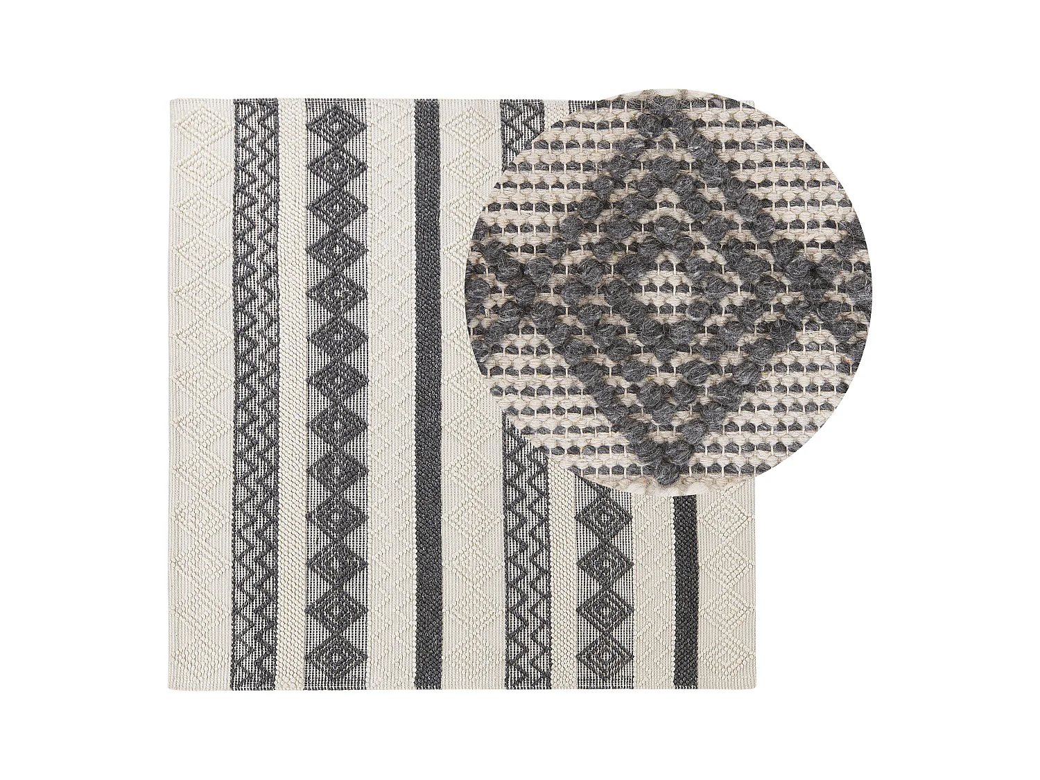 Tapis DAVUTLAR Beige clair 200 x 200 cm Laine