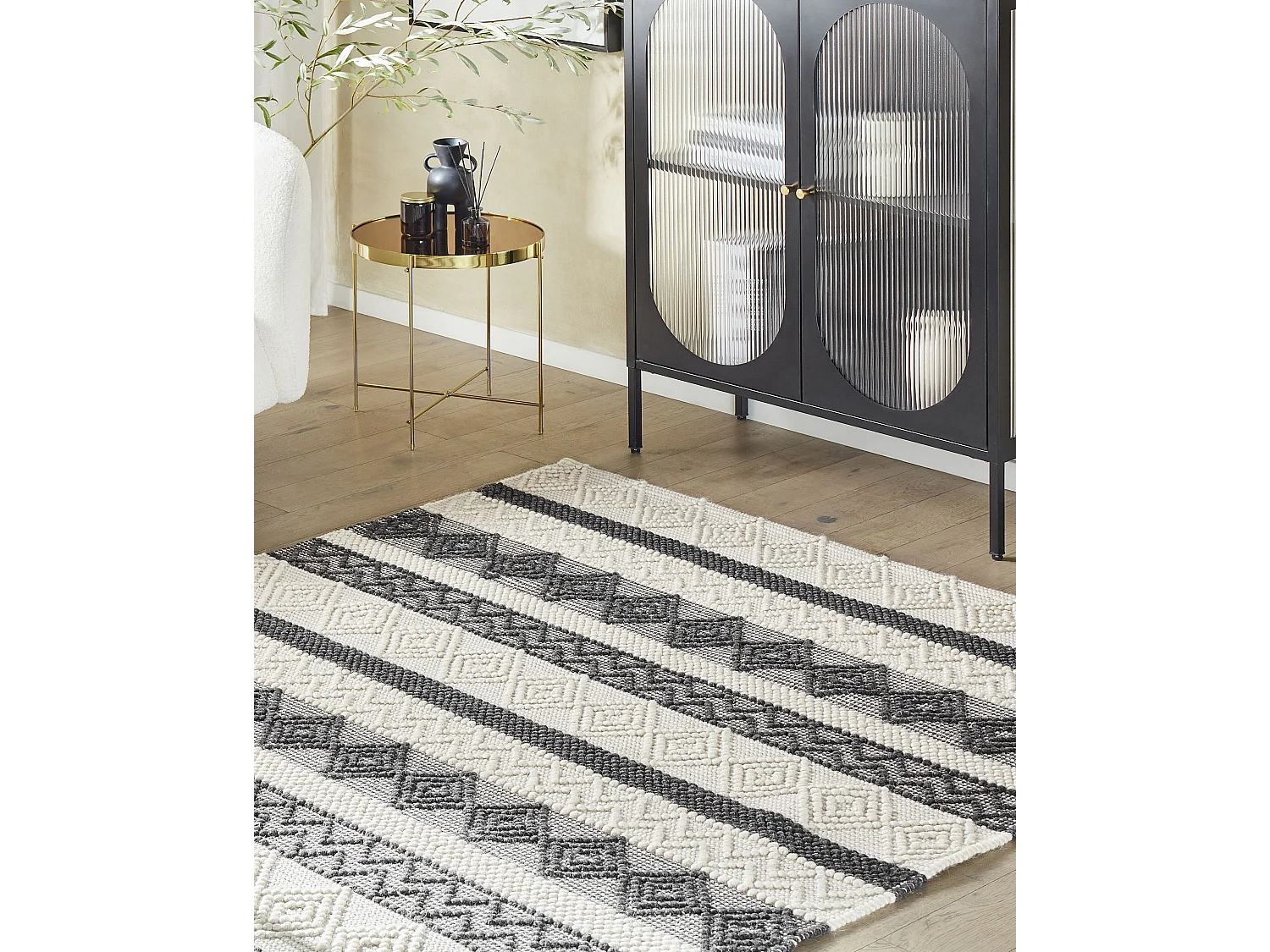 Vloerkleed wol beige/grijs 200 x 200 cm DAVUTLAR