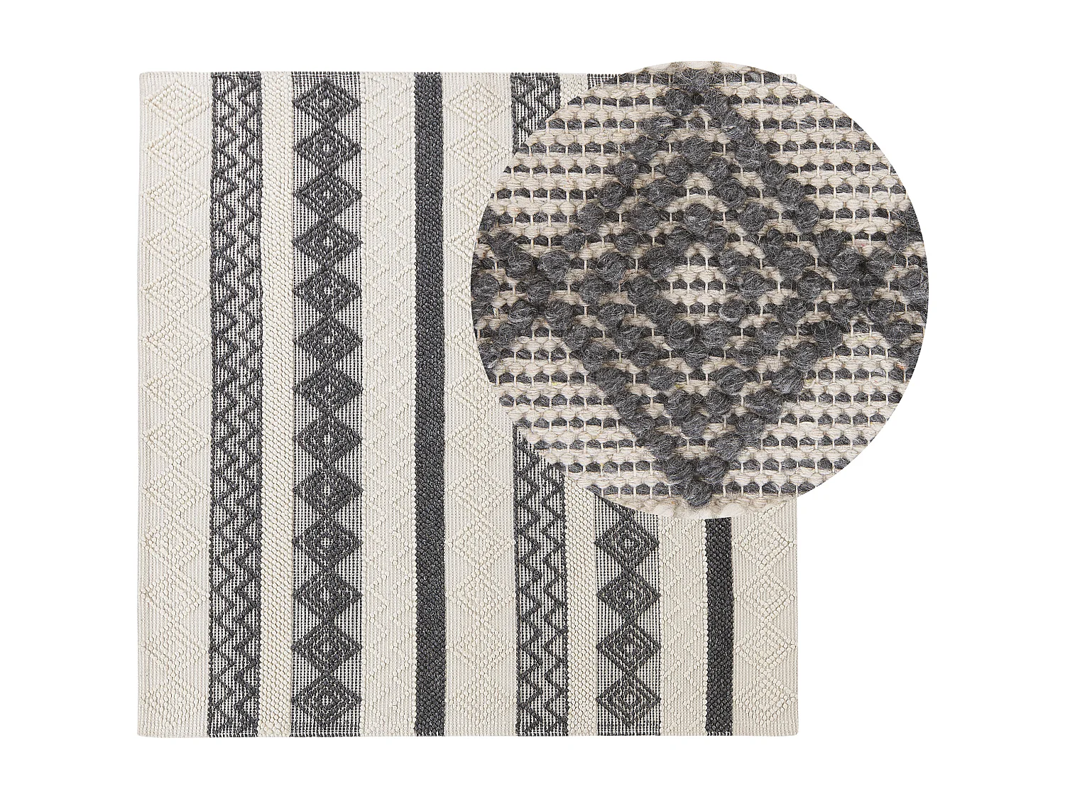 Vloerkleed wol beige/grijs 200 x 200 cm DAVUTLAR