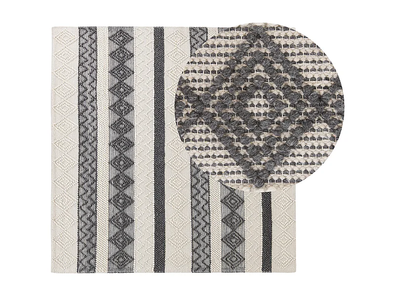 Tapis DAVUTLAR Beige clair 200 x 200 cm Laine