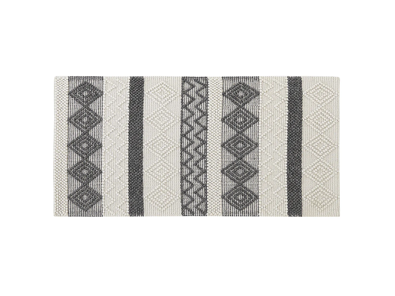 Tapis en laine beige clair et gris 80 x 150 cm DAVUTLAR