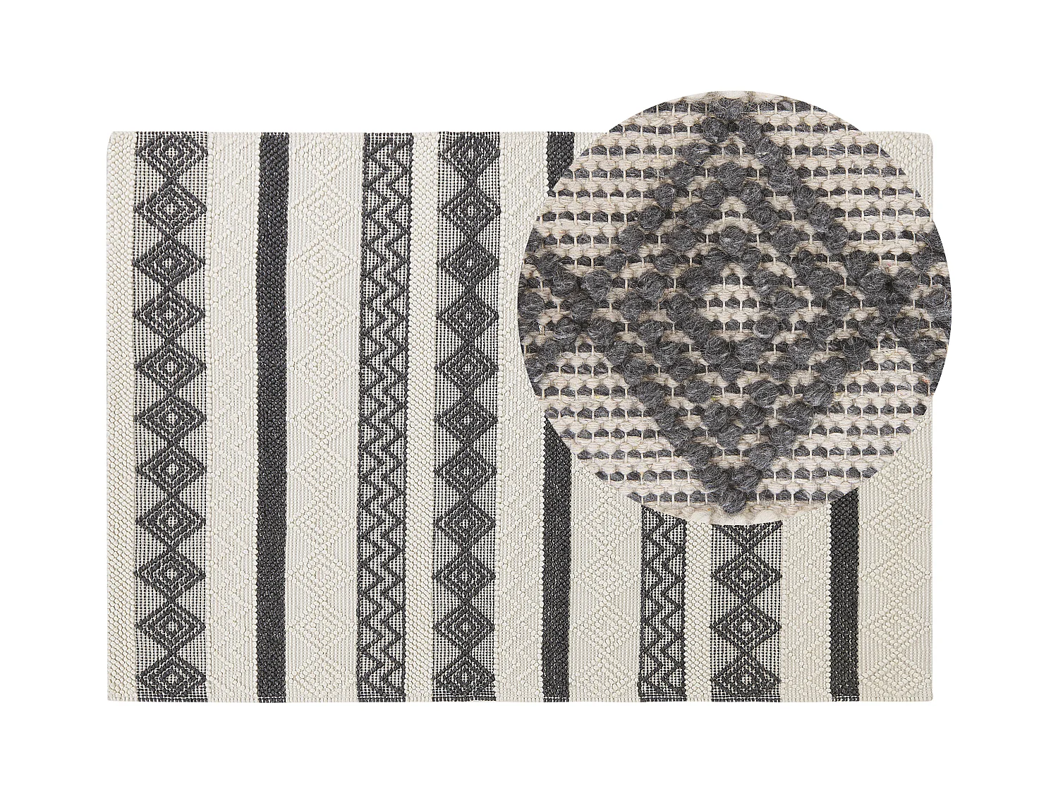 Tappeto lana beige chiaro e grigio scuro 140 x 200 cm DAVUTLAR