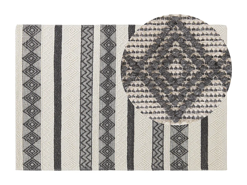 Alfombra de lana beige/gris 140 x 200 cm DAVUTLAR