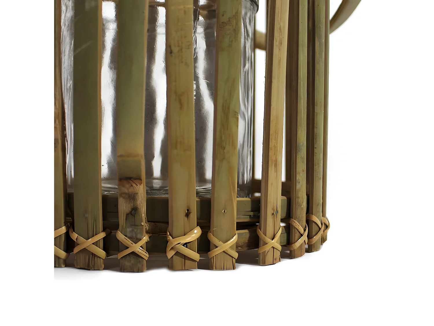 Lanterne tube en bambou Rattan