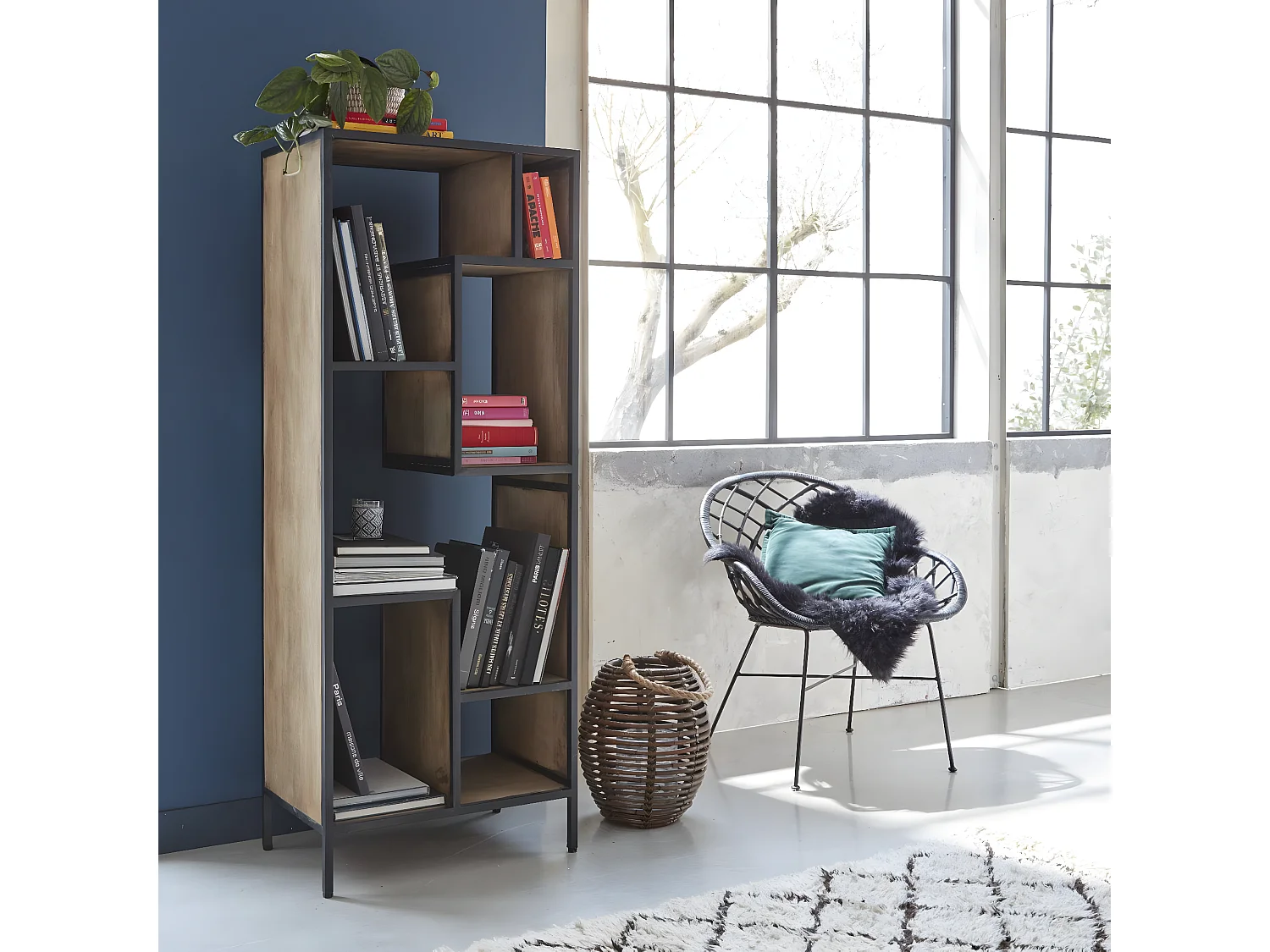 Lanterne ovale en rotin avec corde Rattan