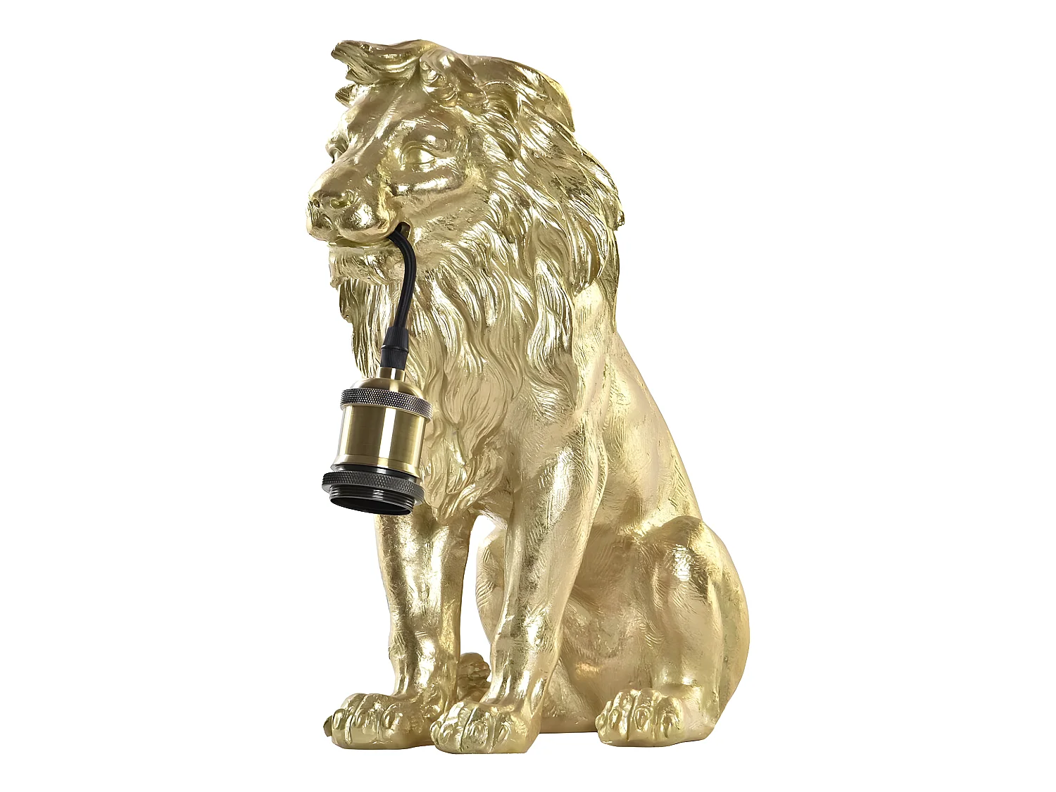 Lampe à poser lion doré 35.5 cm